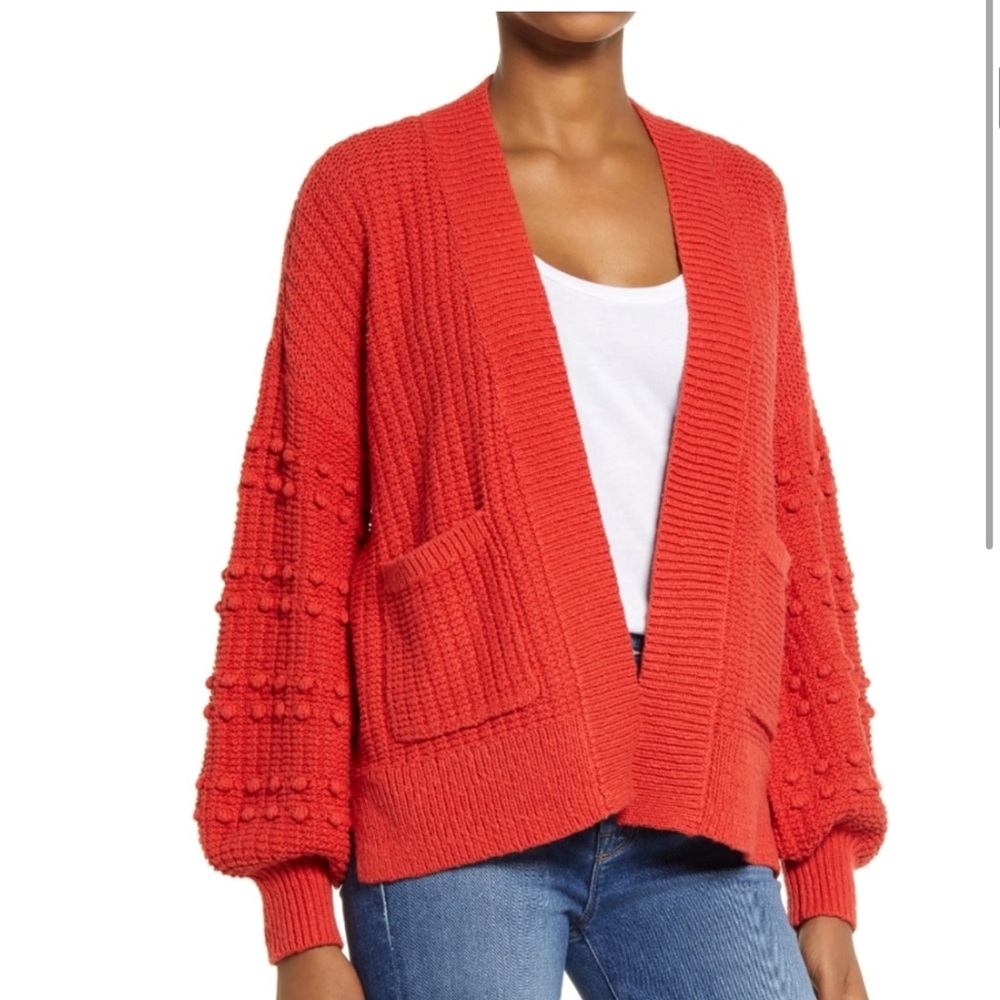 Madewell Women's Red Knit Bobble Sweater
